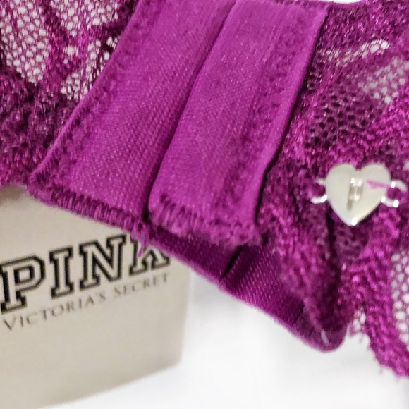Victoria’s Secret PINK M Lace Halter Top Magenta - Picture 6 of 8